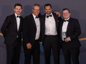 Equilend CRM and Sales Team Collecting Global Data Solution of The Year Award at The SFT Awards 2025